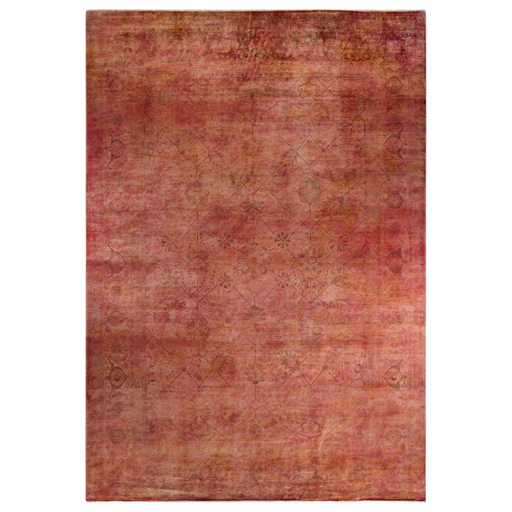 Pink Overdyed Wool Rug - 10' 1" x 14' 1"