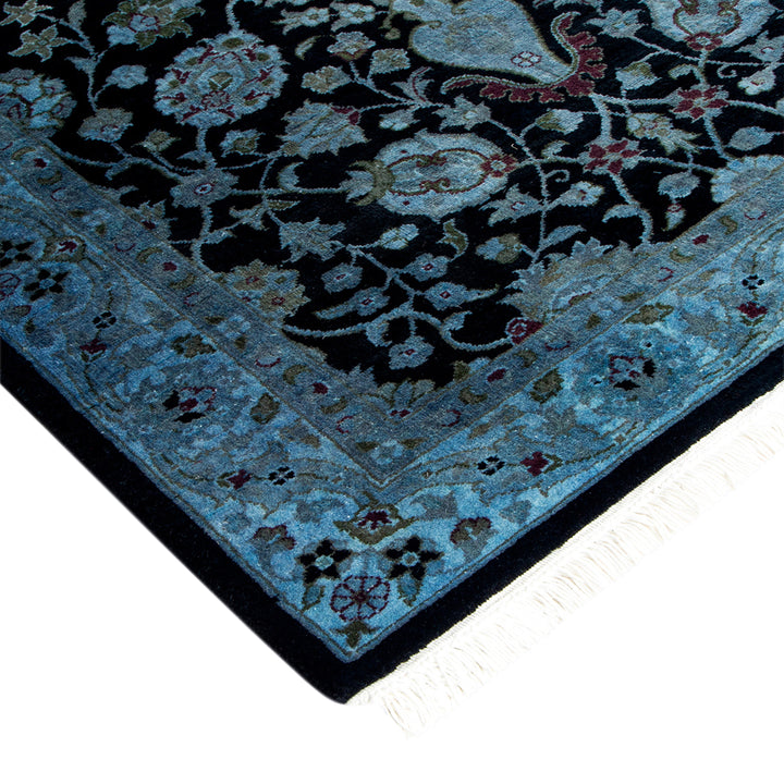 Black Overdyed Wool Runner - 2' 7" x 10' 8"