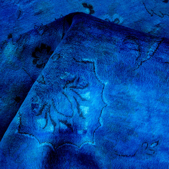 Blue Overdyed Wool Rug - 9' 2" x 12' 3"