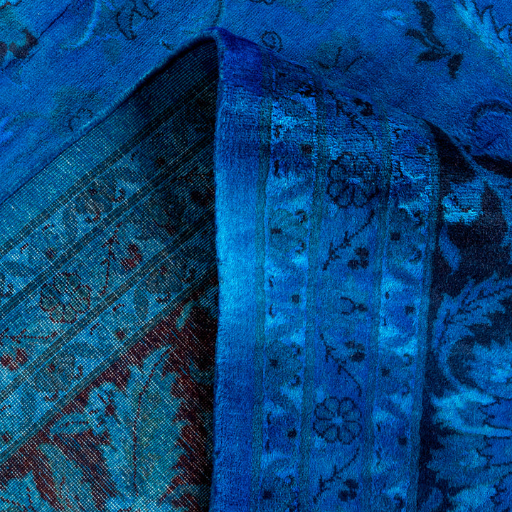 Blue Overdyed Wool Rug - 9' 2" x 12' 3"