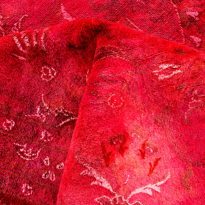 Pink Overdyed Wool Rug - 9' 1" x 12' 4"