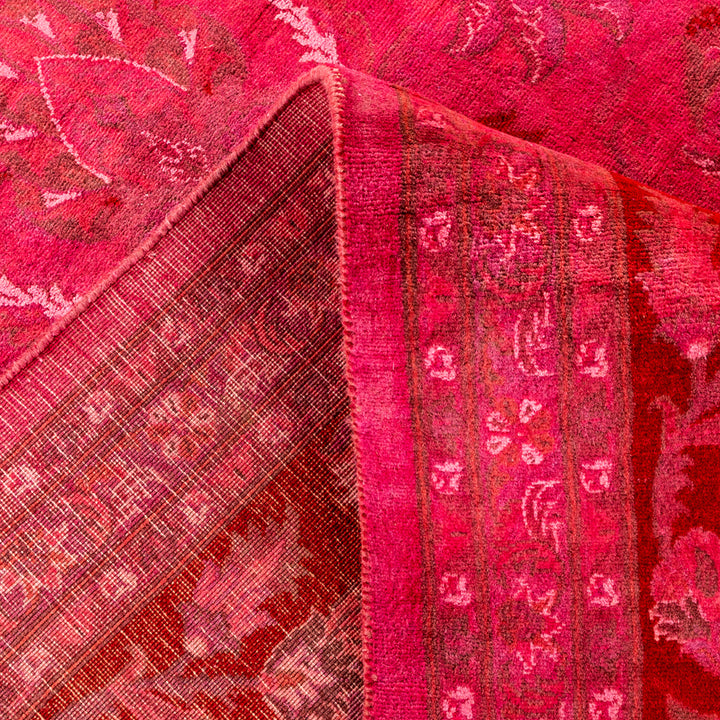 Pink Overdyed Wool Rug - 9' 1" x 12' 4"
