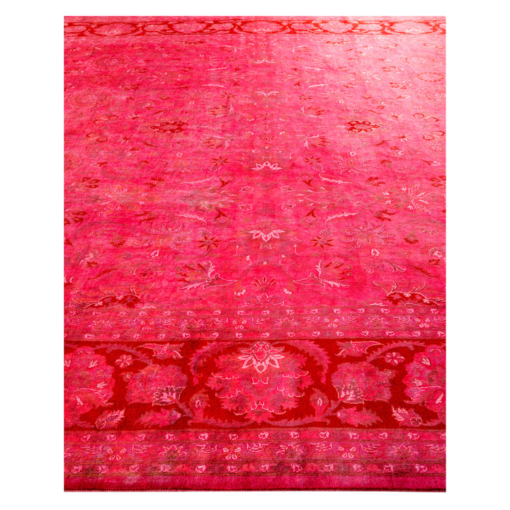Pink Overdyed Wool Rug - 9' 1" x 12' 4"