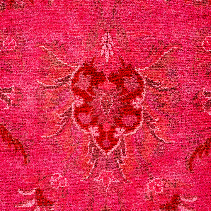 Pink Overdyed Wool Rug - 9' 1" x 12' 4"