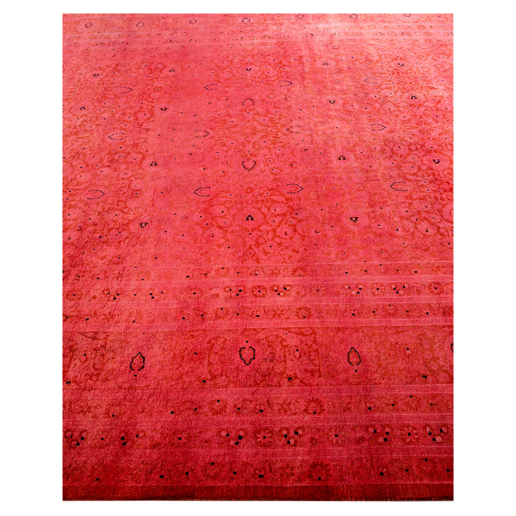 Pink Overdyed Wool Rug - 8' 2" x 10' 5"