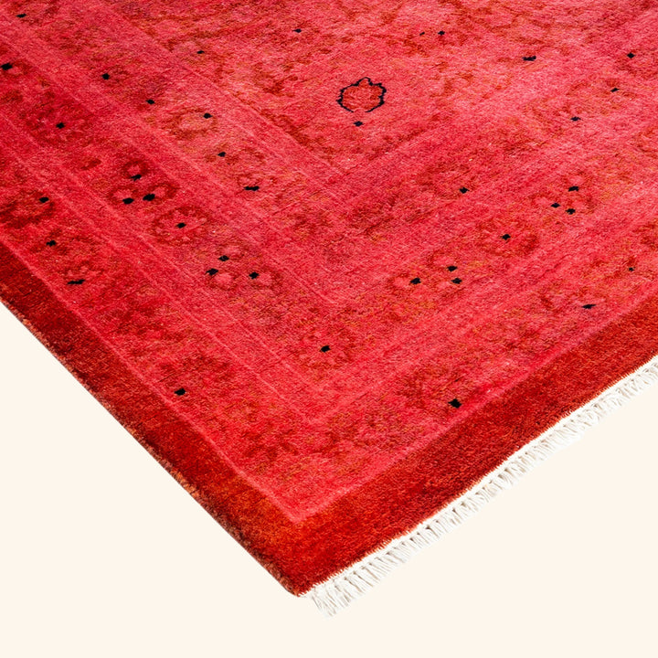 Pink Overdyed Wool Rug - 8' 2" x 10' 5"