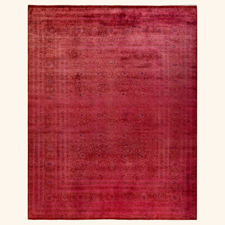 Pink Overdyed Wool Rug - 8' 2" x 10' 5"
