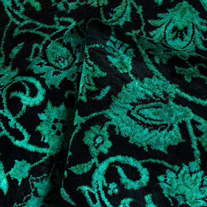 Black Overdyed Wool Runner - 2' 8" x 12' 4"