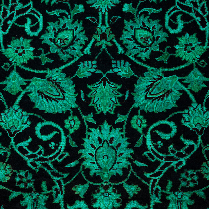 Black Overdyed Wool Runner - 2' 8" x 12' 4"