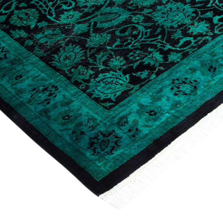 Black Overdyed Wool Runner - 2' 8" x 12' 4"