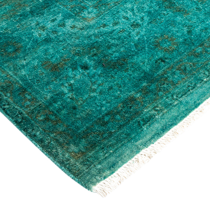Blue Overdyed Wool Rug - 6' 1" x 9' 0"