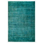 Blue Overdyed Wool Rug - 6' 1" x 9' 0"