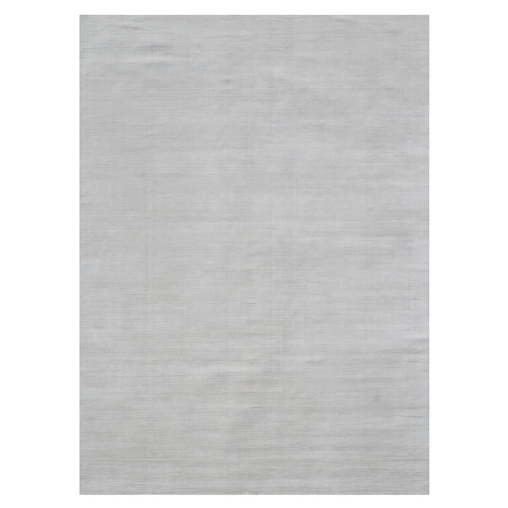 White Solid Silk Rug - 8' x 10'