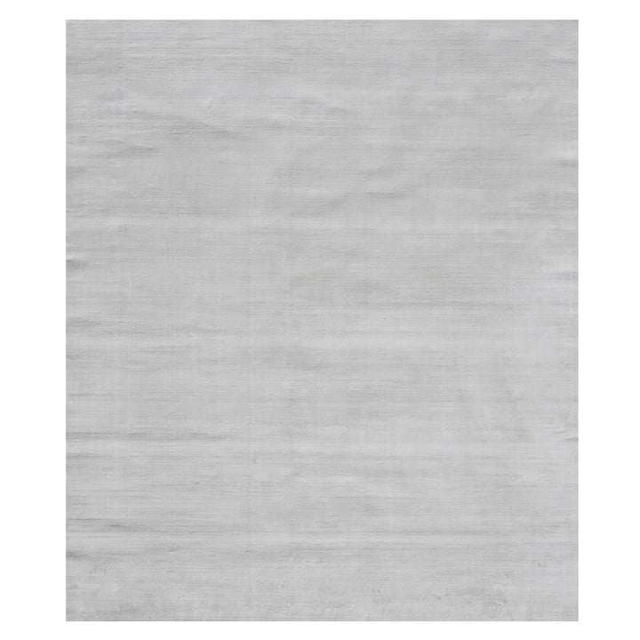 White Solid Silk Rug - 6' x 9'