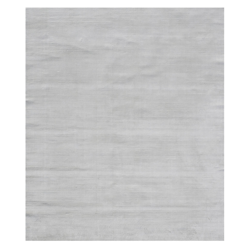 White Solid Silk Rug - 6' x 9'