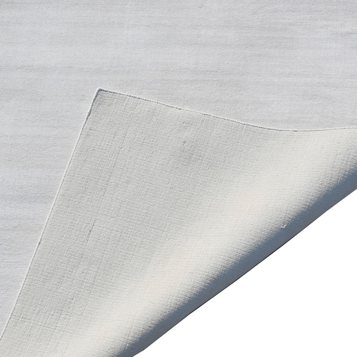 White Solid Silk Rug - 6' x 9'