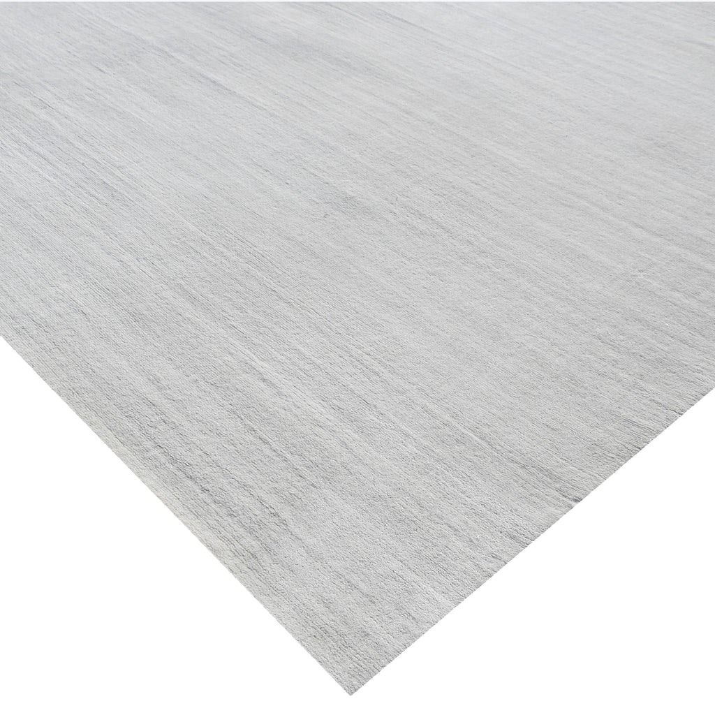 White Solid Silk Rug - 9' x 12'