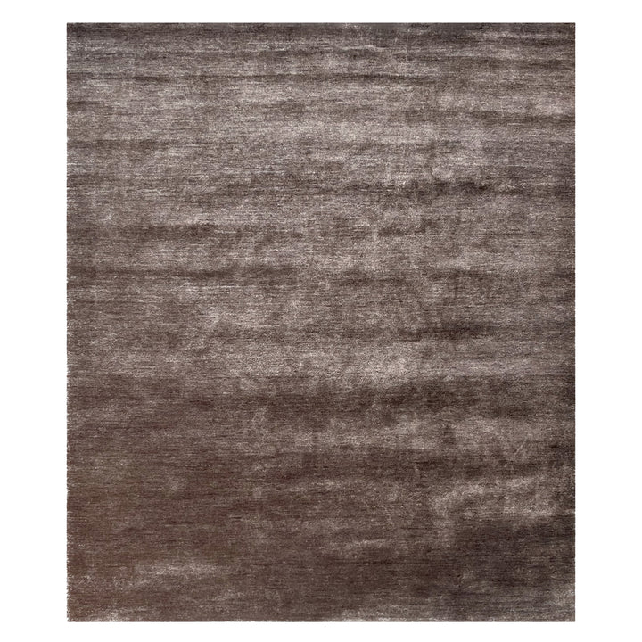 Blue Transitional Solid Silk Wool Blend Rug - 8' x 10'