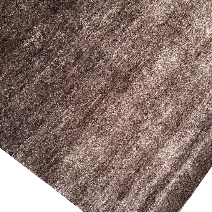 Blue Transitional Solid Silk Wool Blend Rug - 8' x 10'