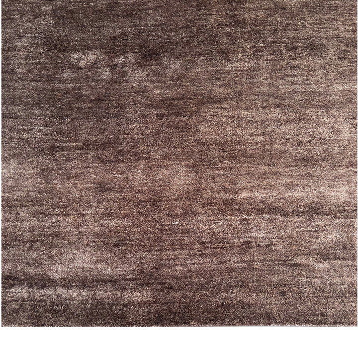 Blue Transitional Solid Silk Wool Blend Rug - 8' x 10'