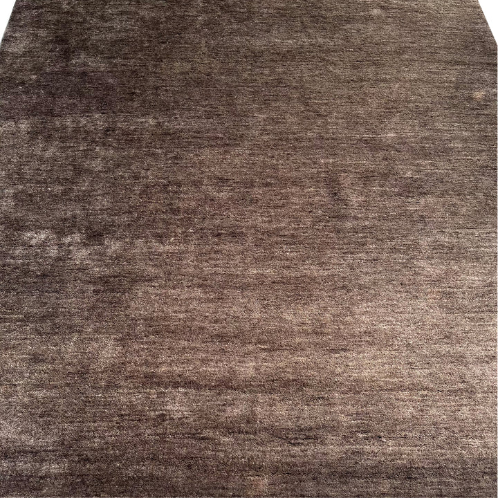 Blue Transitional Solid Silk Wool Blend Rug - 8' x 10'
