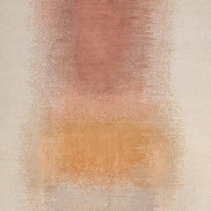 Multicolored Contemporary Wool Silk Blend Rug - 6' x 9'