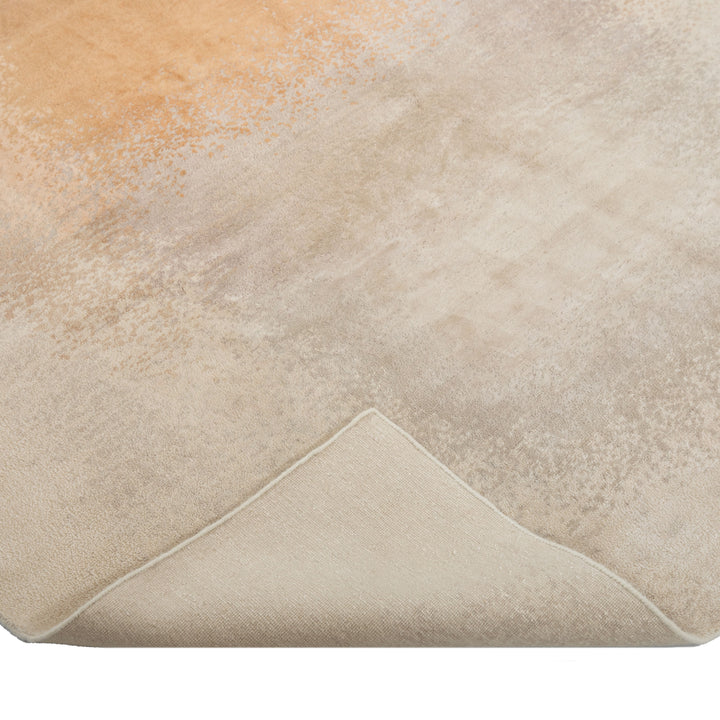 Multicolored Contemporary Wool Silk Blend Rug - 6' x 9'