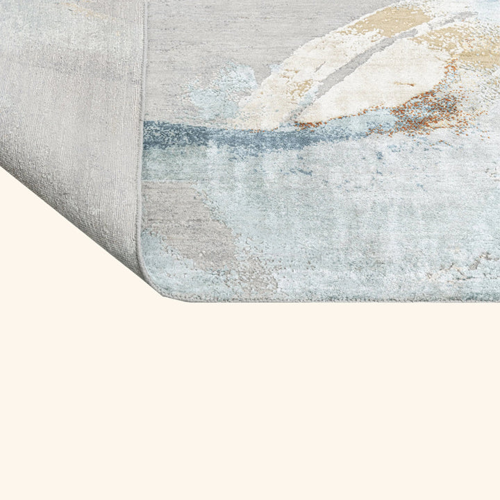 Multicolored Contemporary Wool Silk Blend Rug - 10' x 13'1"