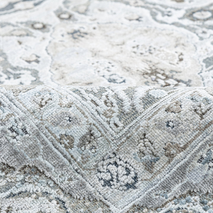 Blue Traditional Wool Silk Blend Rug - 8'11" x 12'1"