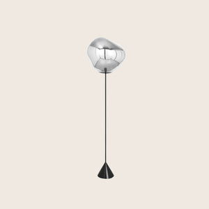 Melt Slim Cone LED Floor Lamp Silver