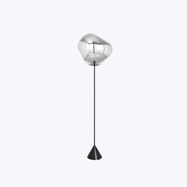 Melt Slim Cone LED Floor Lamp Silver