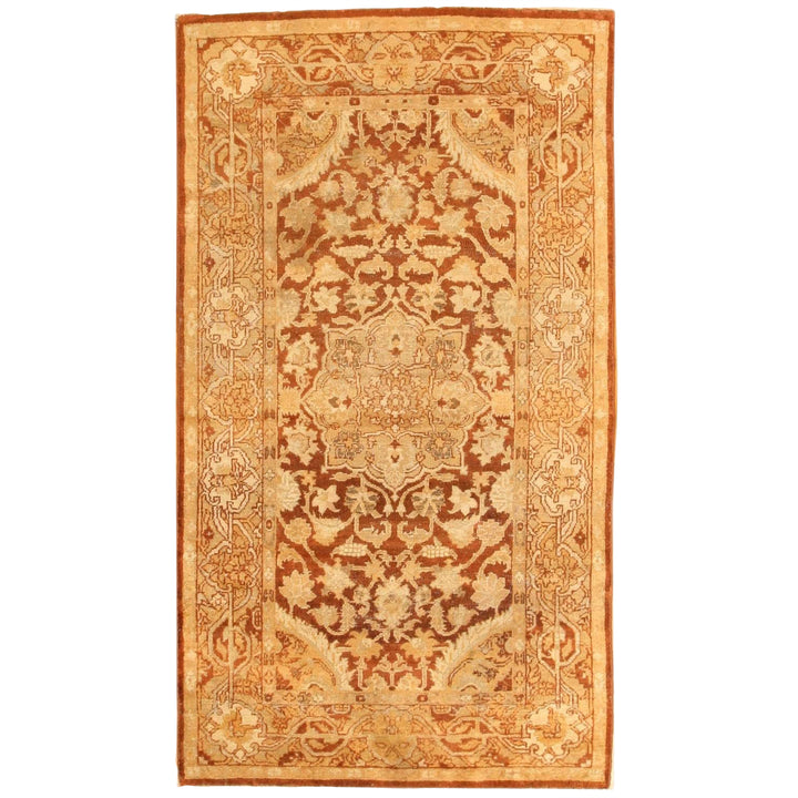 Gold Antique Traditional Indian Amritsar Rug - 4' x 7'2"