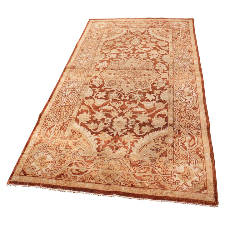 Gold Antique Traditional Indian Amritsar Rug - 4' x 7'2"