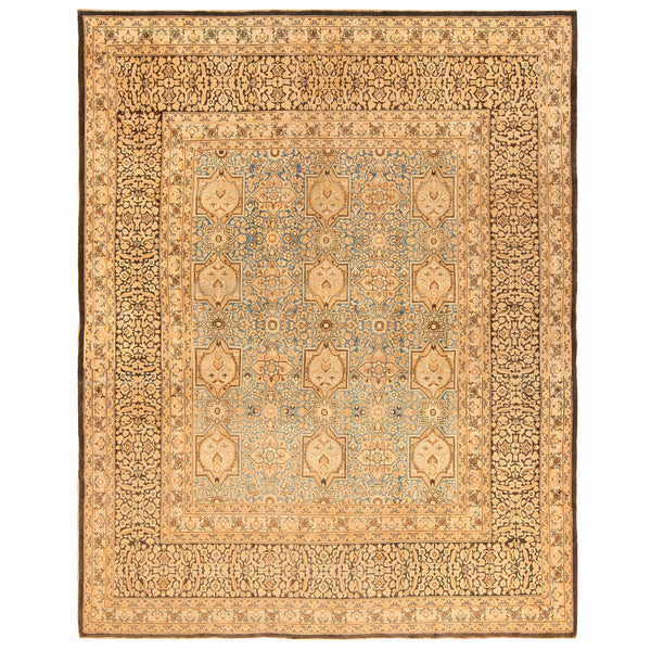 Brown Antique Traditional Persian Khorassan Rug - 8'7" x 10'10"