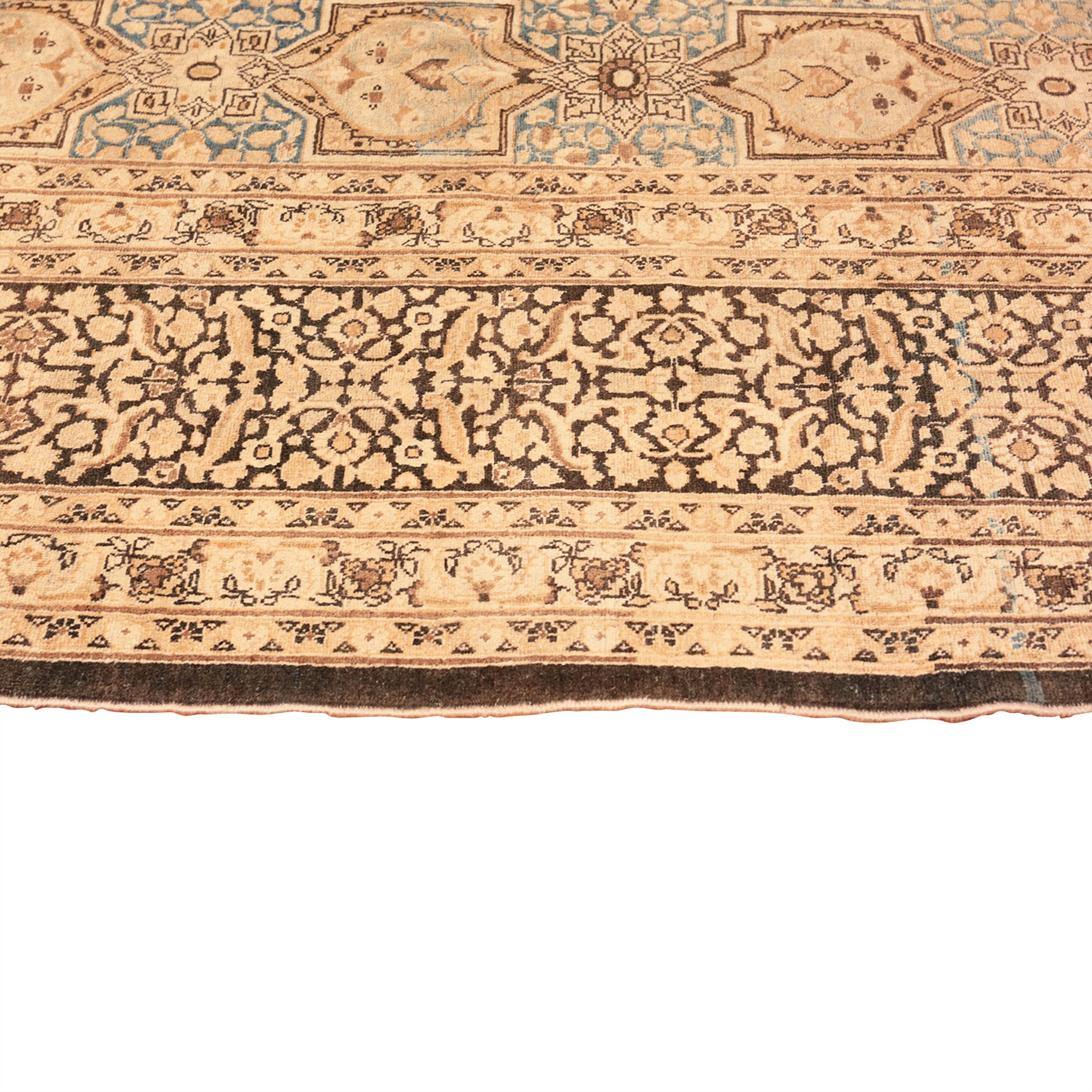 Brown Antique Traditional Persian Khorassan Rug - 8'7" x 10'10"