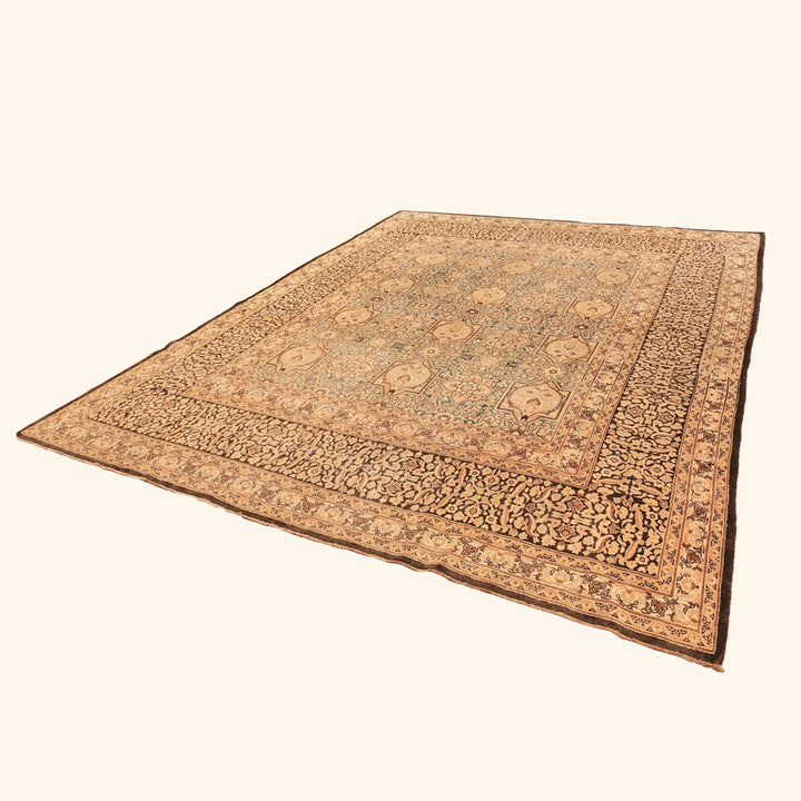 Brown Antique Traditional Persian Khorassan Rug - 8'7" x 10'10"