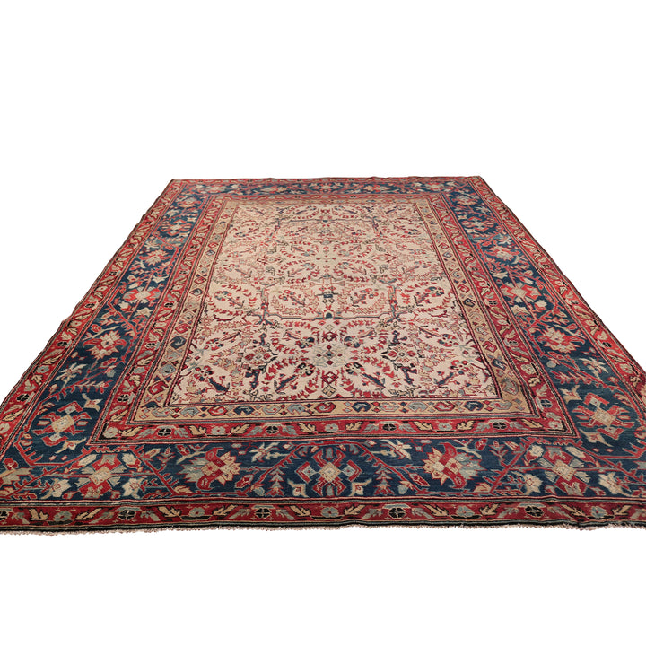 Red Antique Traditional Indian Agra Rug - 7'5" x 9'9"