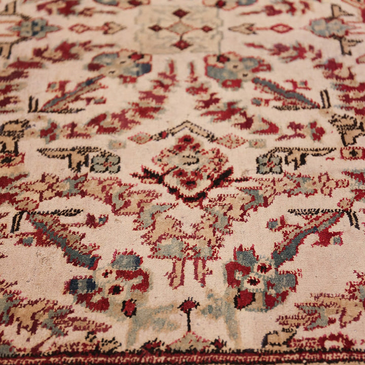 Red Antique Traditional Indian Agra Rug - 7'5" x 9'9"