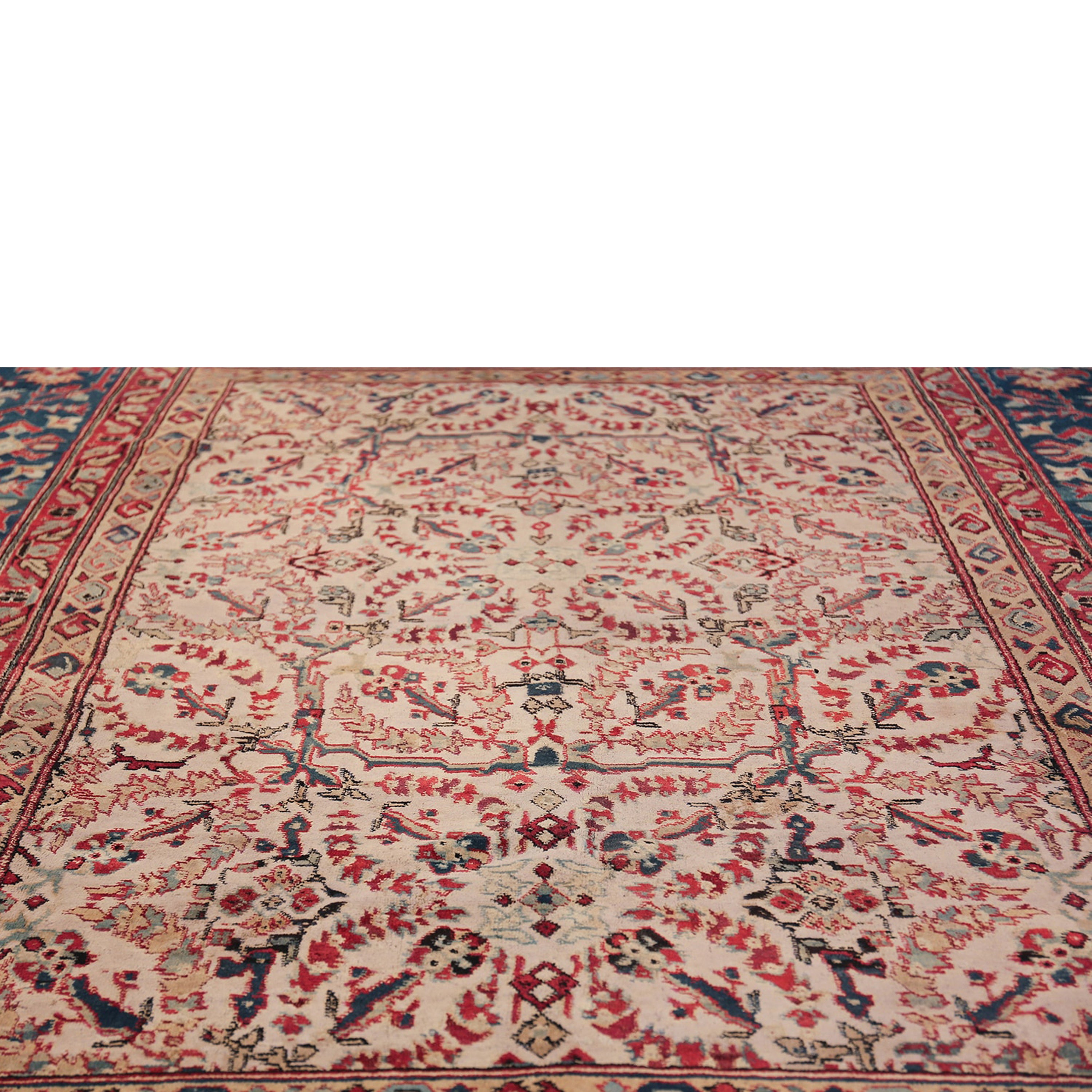 Red Antique Traditional Indian Agra Rug - 7'5" x 9'9"