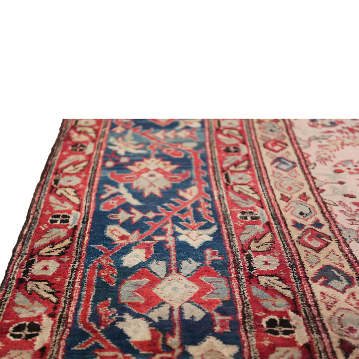 Red Antique Traditional Indian Agra Rug - 7'5" x 9'9"