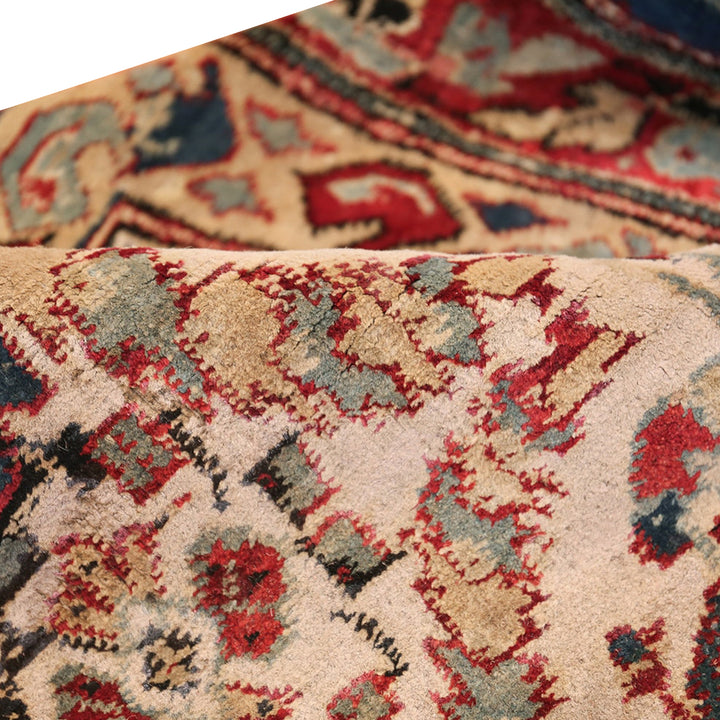 Red Antique Traditional Indian Agra Rug - 7'5" x 9'9"