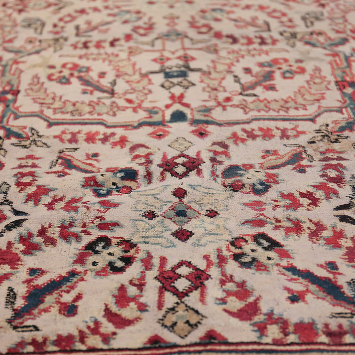 Red Antique Traditional Indian Agra Rug - 7'5" x 9'9"