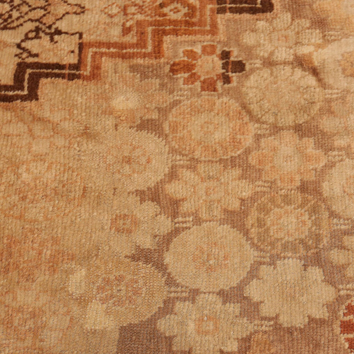 Brown Antique Traditional Khotan Rug - 7' x 12'7"