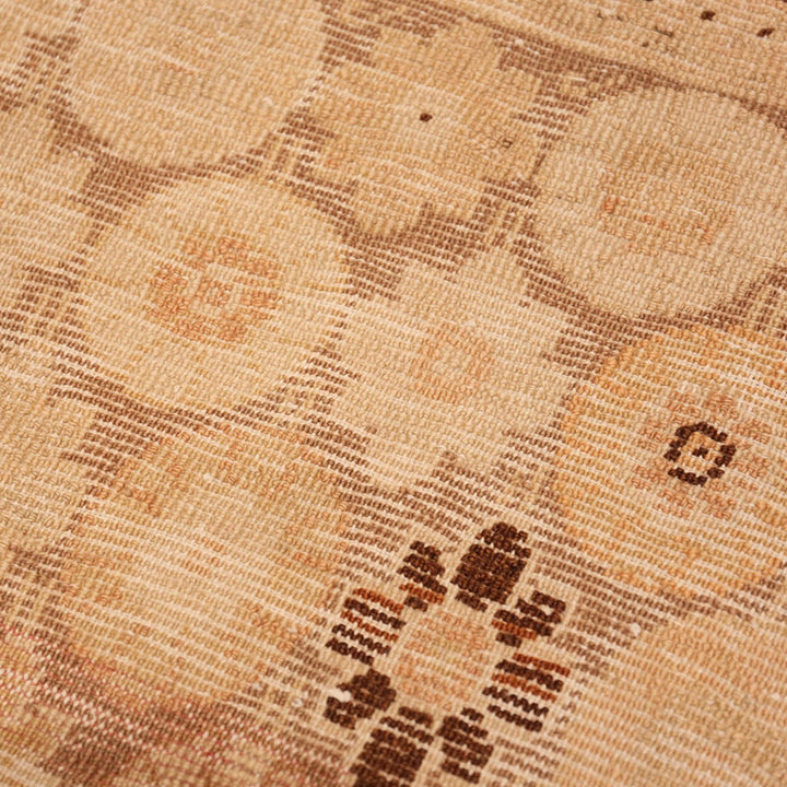 Brown Antique Traditional Khotan Rug - 7' x 12'7"