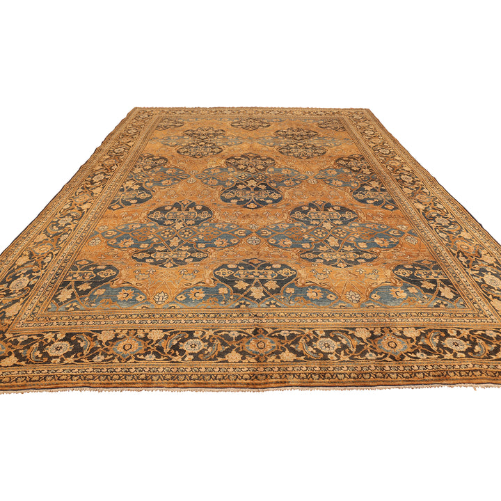 Brown Antique Traditional Persian Khorassan Rug - 9' x 12'5"