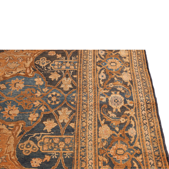 Brown Antique Traditional Persian Khorassan Rug - 9' x 12'5"