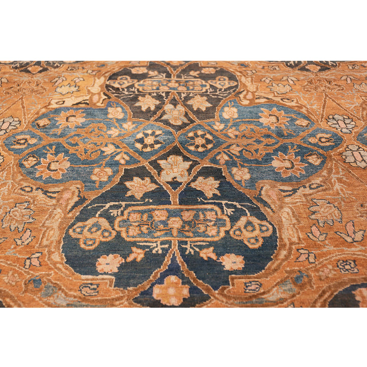 Brown Antique Traditional Persian Khorassan Rug - 9' x 12'5"