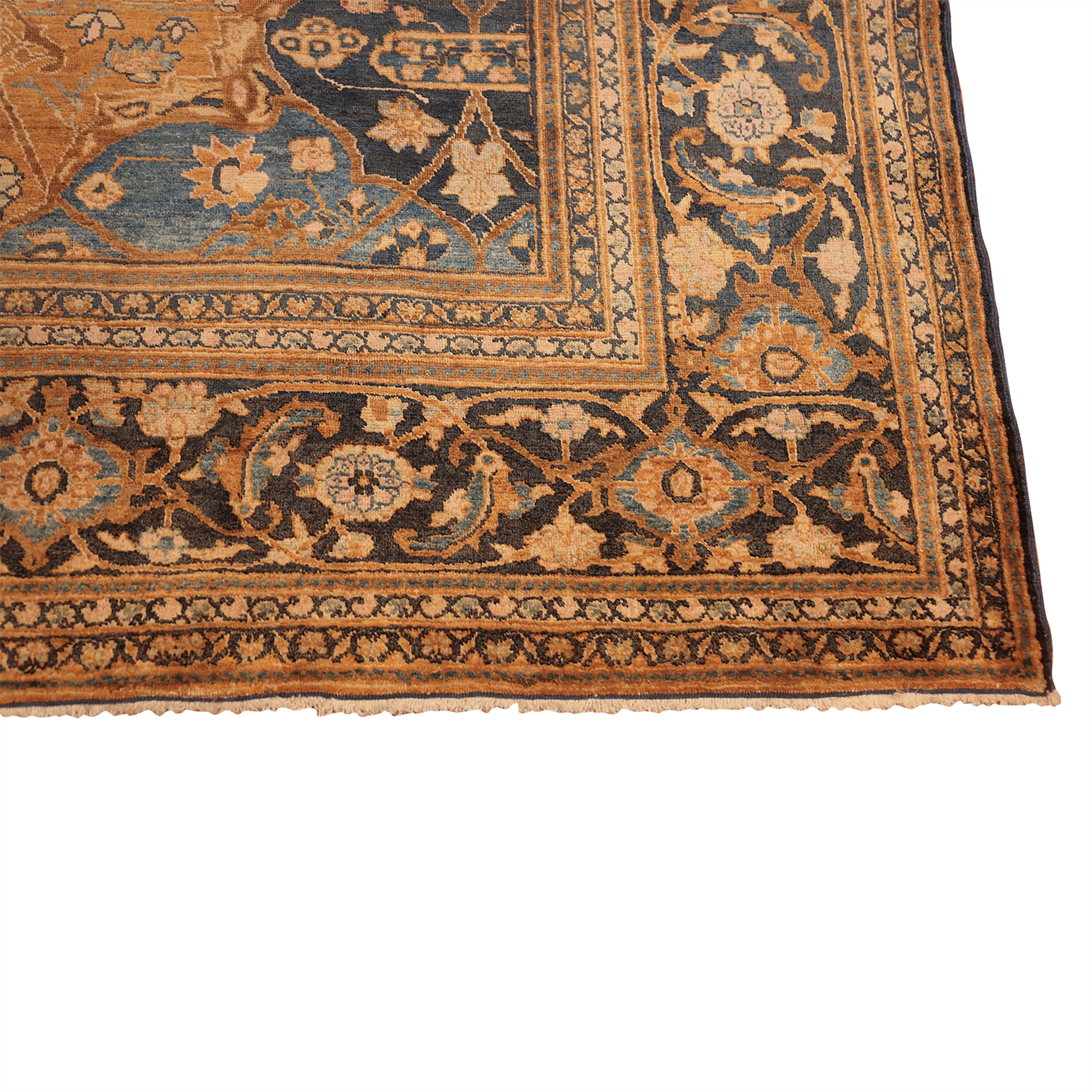 Brown Antique Traditional Persian Khorassan Rug - 9' x 12'5"