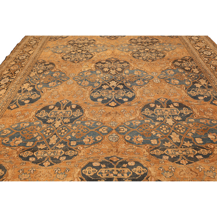 Brown Antique Traditional Persian Khorassan Rug - 9' x 12'5"