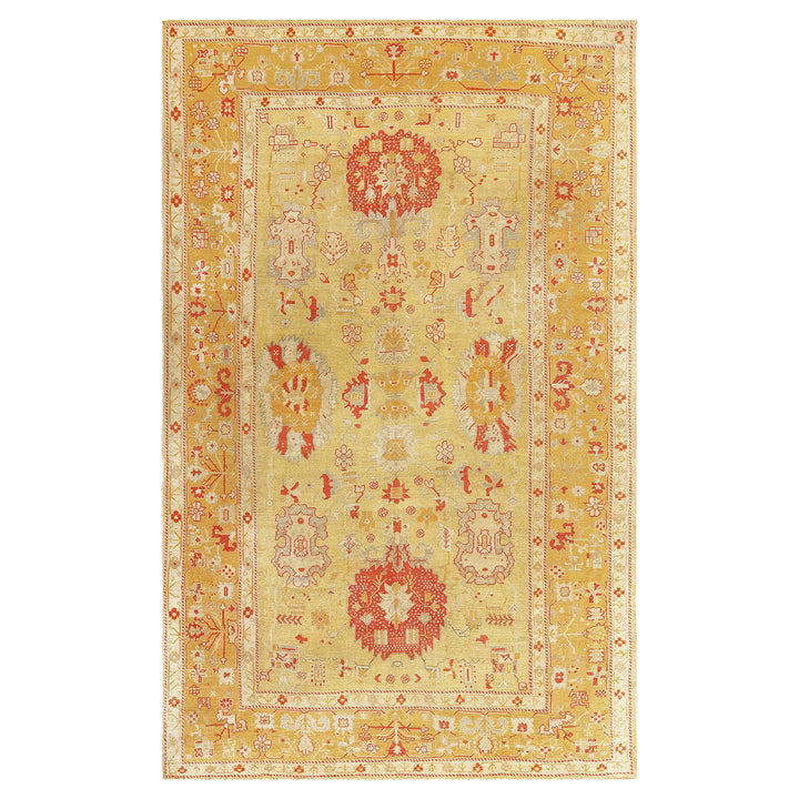 Yellow Antique Traditional Turkish Oushak Rug - 8'3" x 13'4"